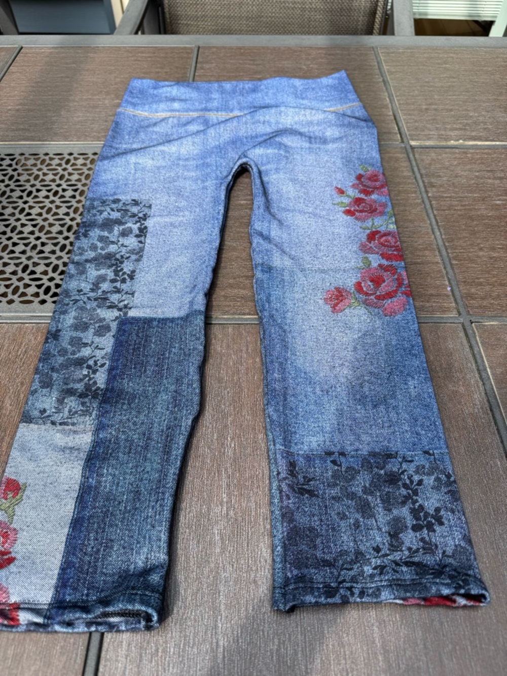 M. Rena Blue Patchwork Floral Capris - Picture 7 of 7